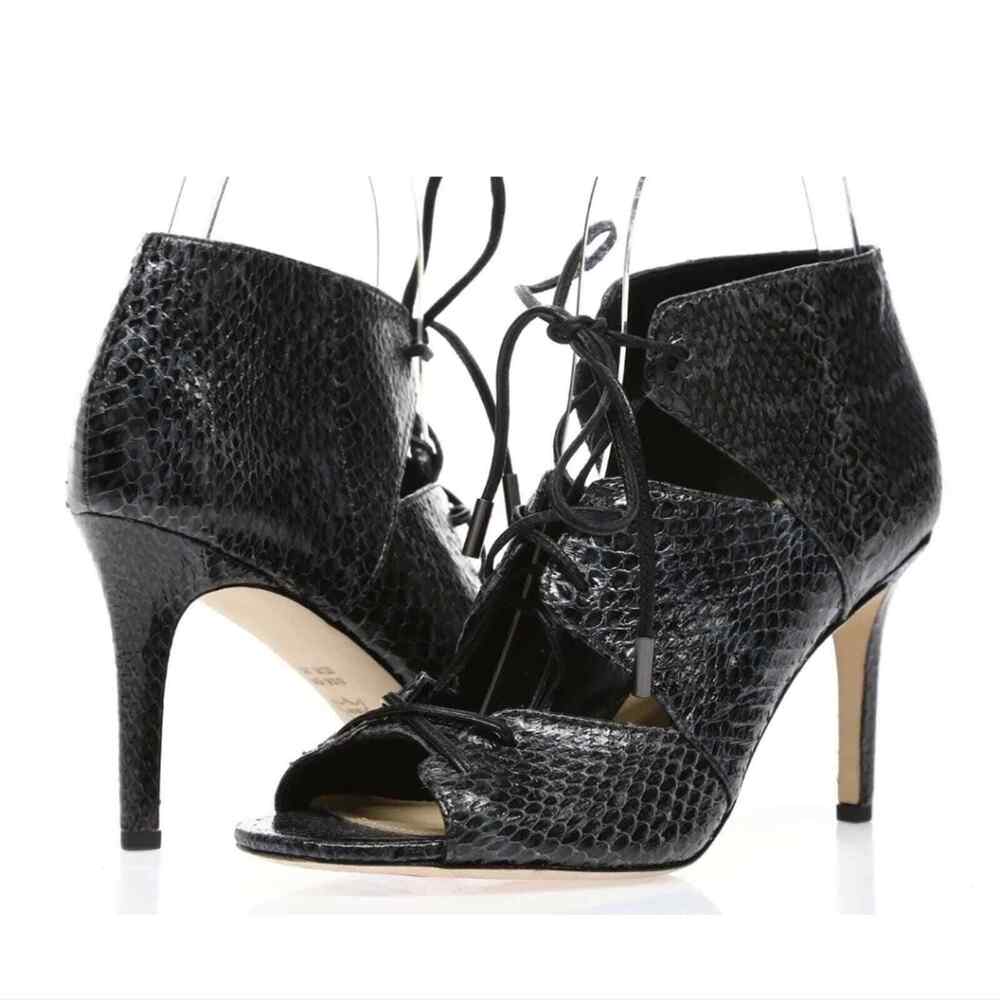 VIA SPIGA Womens Vibe2 Snake Print 231438 Leather Lace Upโ Booties Shoe Size 9.5